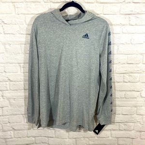 Adidas Boys Grey Long Sleeve Hooded Sweatshirt NWT Size XL